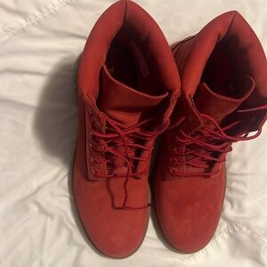 Dark Red TimberLand Boots for Men